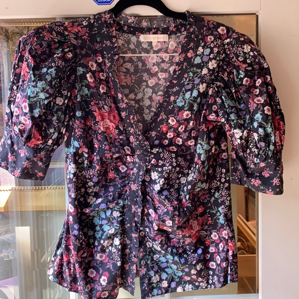 LOVESHACKFANCY black floral top size Small